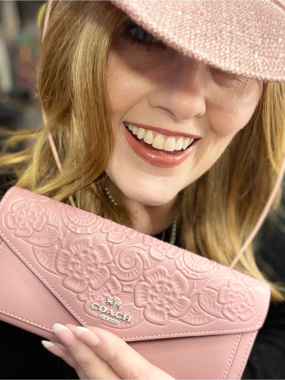 COACH Tea Rose Pink Glovetanned Leather Envelope Wallet w/Box
